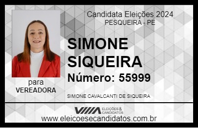 Candidato SIMONE SIQUEIRA 2024 - PESQUEIRA - Eleições