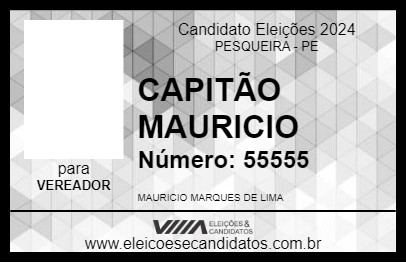 Candidato CAPITÃO MAURICIO 2024 - PESQUEIRA - Eleições