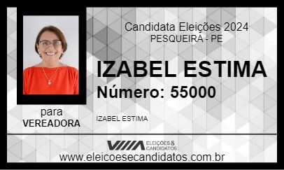 Candidato IZABEL ESTIMA 2024 - PESQUEIRA - Eleições