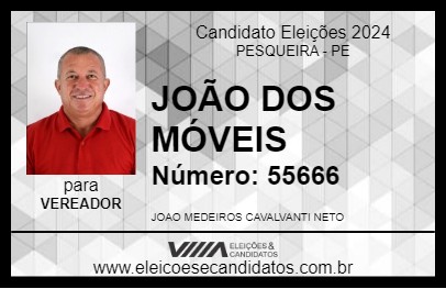 Candidato JOÃO DOS MÓVEIS 2024 - PESQUEIRA - Eleições