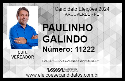 Candidato PAULINHO GALINDO 2024 - ARCOVERDE - Eleições