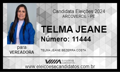 Candidato TELMA JEANE 2024 - ARCOVERDE - Eleições