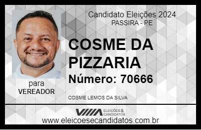 Candidato COSME DA PIZZARIA 2024 - PASSIRA - Eleições