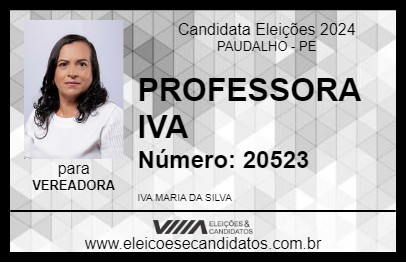 Candidato PROFESSORA IVA 2024 - PAUDALHO - Eleições