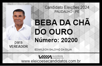 Candidato BEBA DA CHÃ DO OURO 2024 - PAUDALHO - Eleições