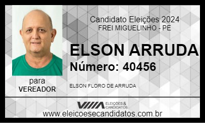 Candidato ELSON ARRUDA 2024 - FREI MIGUELINHO - Eleições