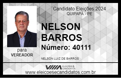 Candidato NELSON BARROS 2024 - QUIPAPÁ - Eleições