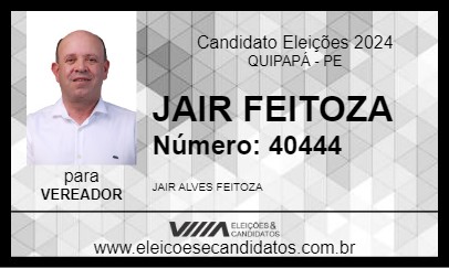 Candidato JAIR FEITOZA 2024 - QUIPAPÁ - Eleições