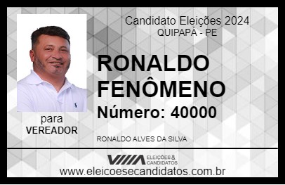 Candidato RONALDO FENÔMENO 2024 - QUIPAPÁ - Eleições