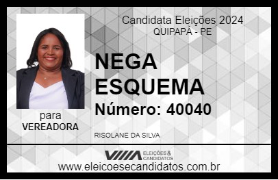 Candidato NEGA ESQUEMA 2024 - QUIPAPÁ - Eleições