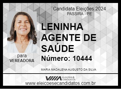 Candidato LENINHA AGENTE DE SAÚDE 2024 - PASSIRA - Eleições