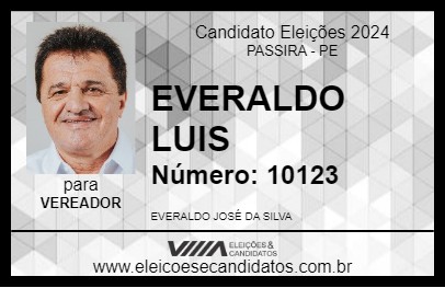 Candidato EVERALDO LUIS  2024 - PASSIRA - Eleições