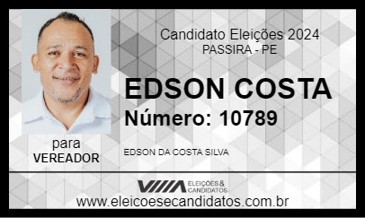 Candidato EDSON COSTA  2024 - PASSIRA - Eleições