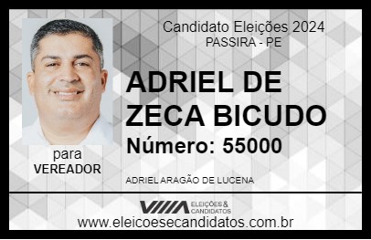 Candidato ADRIEL DE ZECA BICUDO 2024 - PASSIRA - Eleições