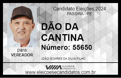 Candidato DÃO DA CANTINA 2024 - PASSIRA - Eleições