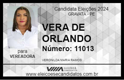 Candidato VERA DE ORLANDO 2024 - GRAVATÁ - Eleições