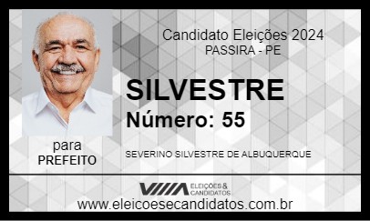 Candidato SILVESTRE 2024 - PASSIRA - Eleições