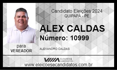 Candidato ALEX CALDAS 2024 - QUIPAPÁ - Eleições