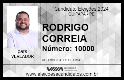 Candidato RODRIGO CORREIA 2024 - QUIPAPÁ - Eleições