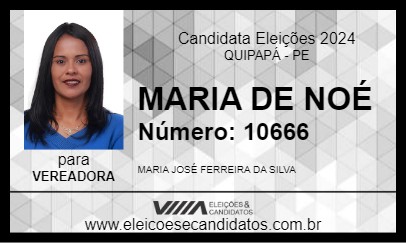 Candidato MARIA DE NOÉ 2024 - QUIPAPÁ - Eleições