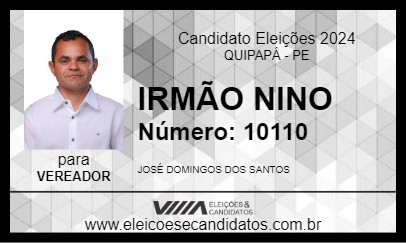 Candidato IRMÃO NINO 2024 - QUIPAPÁ - Eleições