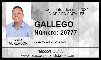 Candidato GALLEGO 2024 - GLÓRIA DO GOITÁ - Eleições