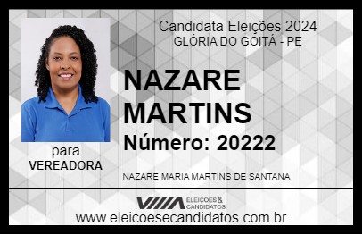 Candidato NAZARE MARTINS 2024 - GLÓRIA DO GOITÁ - Eleições