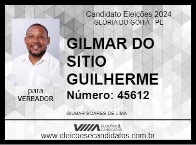 Candidato GILMAR DO SITIO GUILHERME 2024 - GLÓRIA DO GOITÁ - Eleições