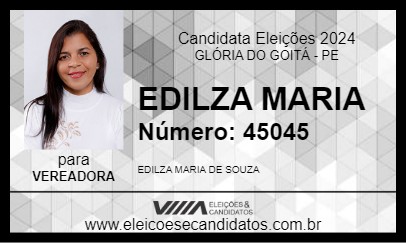 Candidato EDILZA MARIA  2024 - GLÓRIA DO GOITÁ - Eleições