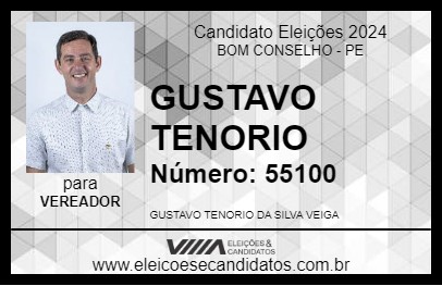 Candidato GUSTAVO TENORIO 2024 - BOM CONSELHO - Eleições