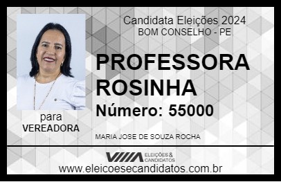 Candidato PROFESSORA ROSINHA 2024 - BOM CONSELHO - Eleições