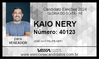 Candidato KAIO NERY 2024 - GLÓRIA DO GOITÁ - Eleições