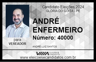 Candidato ANDRÉ ENFERMEIRO 2024 - GLÓRIA DO GOITÁ - Eleições