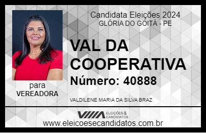 Candidato VAL DA COOPERATIVA 2024 - GLÓRIA DO GOITÁ - Eleições