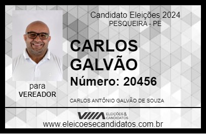 Candidato CARLOS GALVÃO 2024 - PESQUEIRA - Eleições