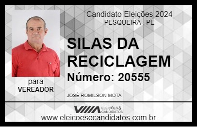 Candidato SILAS DA RECICLAGEM 2024 - PESQUEIRA - Eleições