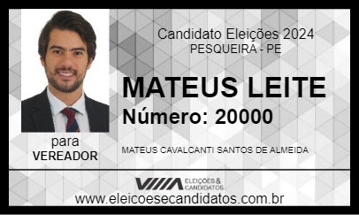 Candidato MATEUS LEITE 2024 - PESQUEIRA - Eleições