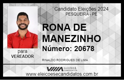 Candidato RONA DE MANEZINHO 2024 - PESQUEIRA - Eleições