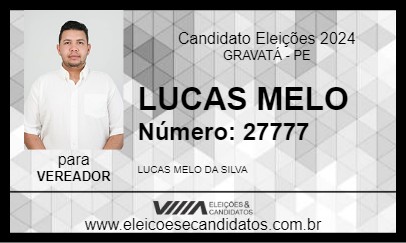 Candidato LUCAS MELO 2024 - GRAVATÁ - Eleições