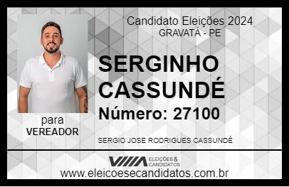 Candidato SERGINHO CASSUNDÉ 2024 - GRAVATÁ - Eleições