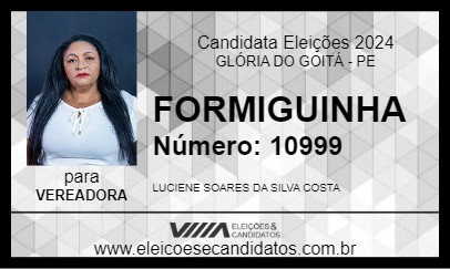 Candidato FORMIGUINHA 2024 - GLÓRIA DO GOITÁ - Eleições