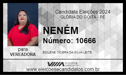 Candidato NENÉM 2024 - GLÓRIA DO GOITÁ - Eleições