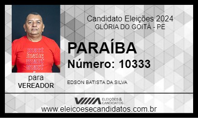 Candidato PARAÍBA 2024 - GLÓRIA DO GOITÁ - Eleições