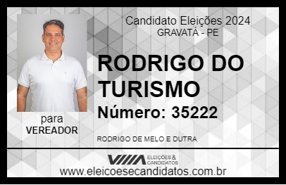 Candidato RODRIGO DO TURISMO 2024 - GRAVATÁ - Eleições