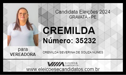 Candidato CREMILDA 2024 - GRAVATÁ - Eleições