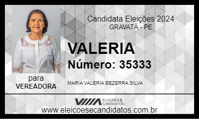 Candidato VALERIA 2024 - GRAVATÁ - Eleições