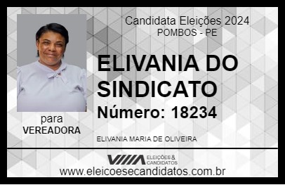 Candidato ELIVANIA DO SINDICATO 2024 - POMBOS - Eleições