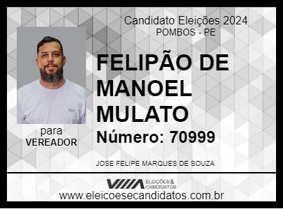 Candidato FELIPÃO DE MANOEL MULATO 2024 - POMBOS - Eleições