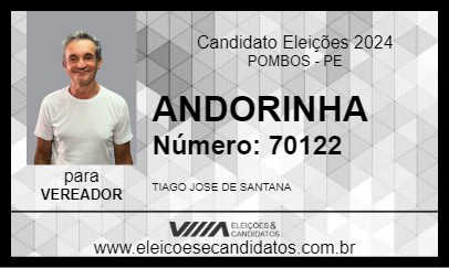 Candidato ANDORINHA 2024 - POMBOS - Eleições