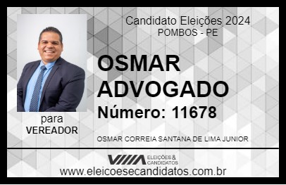 Candidato OSMAR ADVOGADO 2024 - POMBOS - Eleições